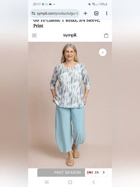 Sympli Go To Classic T Relax, 3/4 Sleeve, Print